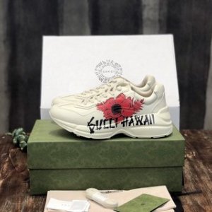 GUCCI - Authenticated Rhyton Trainer - Leather White Floral