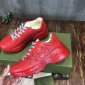 Replica GUCCI Aria 100th Anniversary Rhyton Sneakers Printed Leather Red