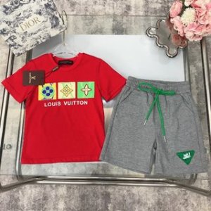 LV Embroidered Children's T-shirt & Shorts Set