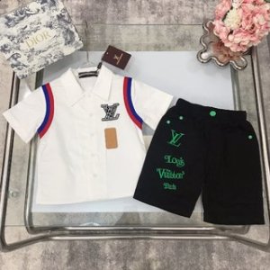 LV 2022 Embroidered Children's Polo shirt Set