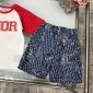 Replica Dior Atelier Children's T-shirt and Denim Shorts Set