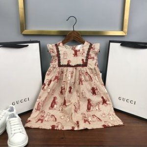 Gucci 2022 New Cat Print Girl's Dress