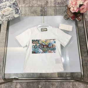 Gucci 2022 New Tiger Print Children's T-shirt in White