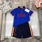 Replica Gucci 2022 Boy's Polo Shirt and Shorts Set in blue