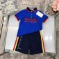 Replica Gucci 2022 Boy's Polo Shirt and Shorts Set in blue