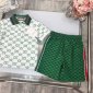 Replica Gucci 2022 Boy's Polo Shirt and Shorts Set in Green