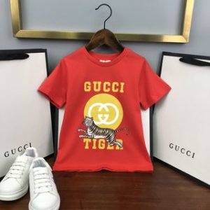 Gucci 2022 Red Tiger Print Children's T-shirt