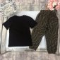 Replica Fendi 2022 Polo Shirt and Long Pants Set in Black