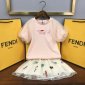 Replica Fendi 2022 T-Shirt and Skirt Set in Pink