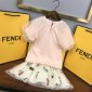 Replica Fendi 2022 T-Shirt and Skirt Set in Pink