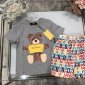 Replica Fendi 2022 New Bear Print T-Shirt and Skirt Set