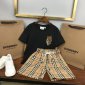 Replica Burberry 2022 New Children T-Shirt and Shorts Set in black