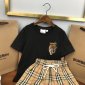 Replica Burberry 2022 New Children T-Shirt and Shorts Set in black