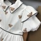 Replica Burberry 2022 New Teddy Bear Print Girl Dress in White