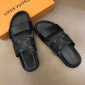 Replica Louis Vuitton Slipper MIRABEAU in Black