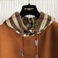 Replica Burberry Check Hood Cotton Oversized Zip Hoodie , Size: XS