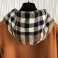 Replica Burberry Check Hood Cotton Oversized Zip Hoodie , Size: XS