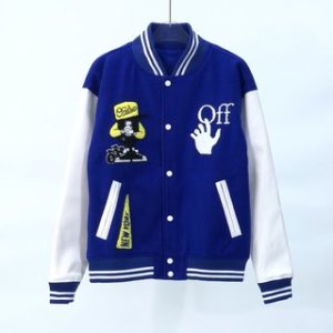 Off-White 2022AW New Varsity Jacket in blue