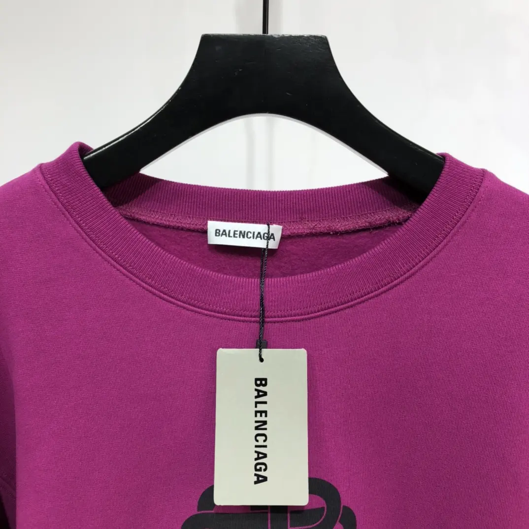 BALENCIAGA Women's & Men's Fuchsia Pink Logo Sweatshirt - 2021FW Collection, XS-L - Image 4