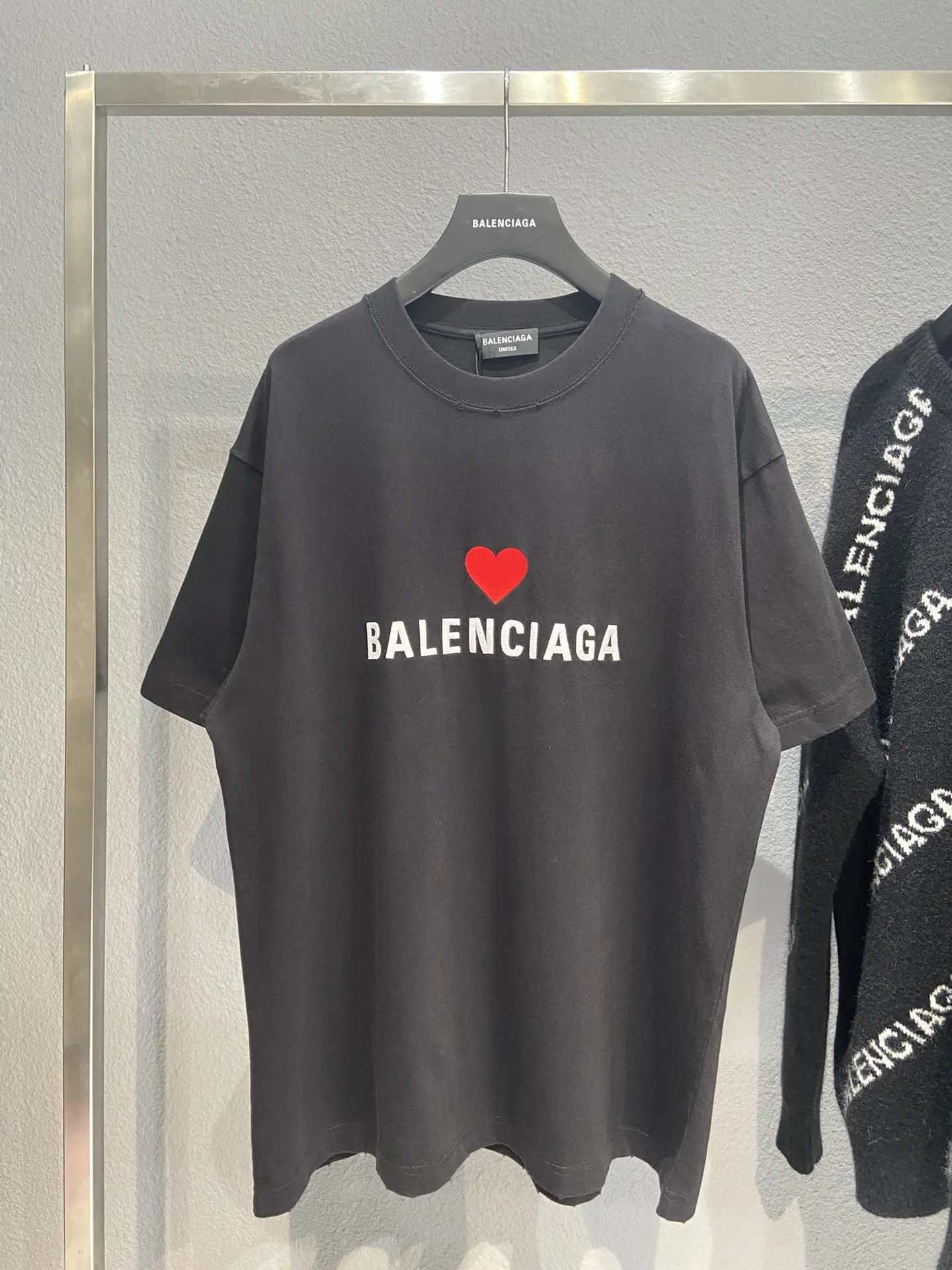 Balenciaga Paris Love T-Shirt Black Unisex - Image 3