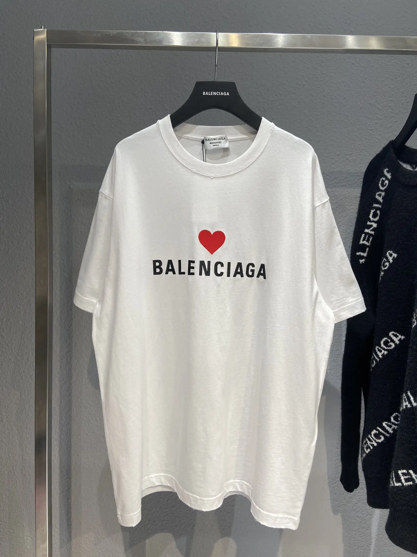 Balenciaga Paris Love T-Shirt White Unisex - Image 3