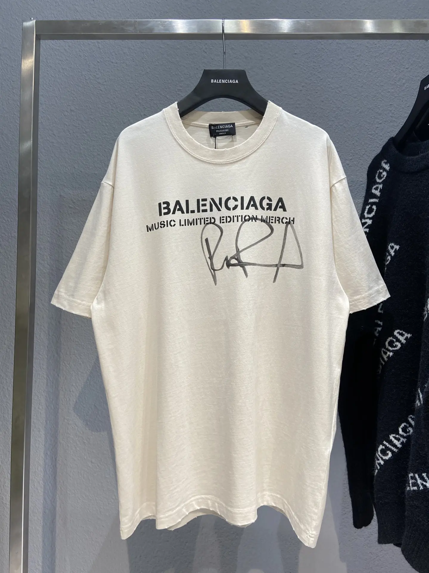 Balenciaga Paris Music Edition T-Shirt Beige - Image 3