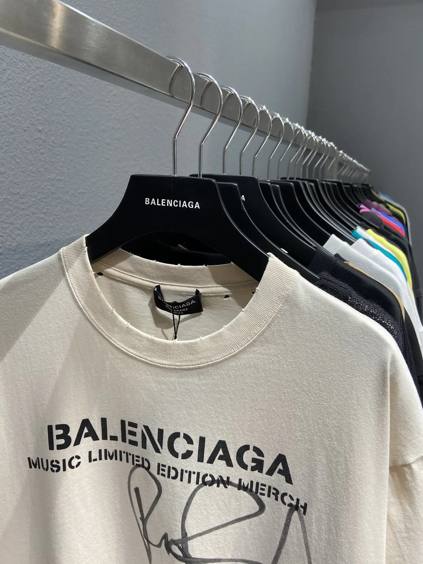 Balenciaga Paris Music Edition T-Shirt Beige - Image 6