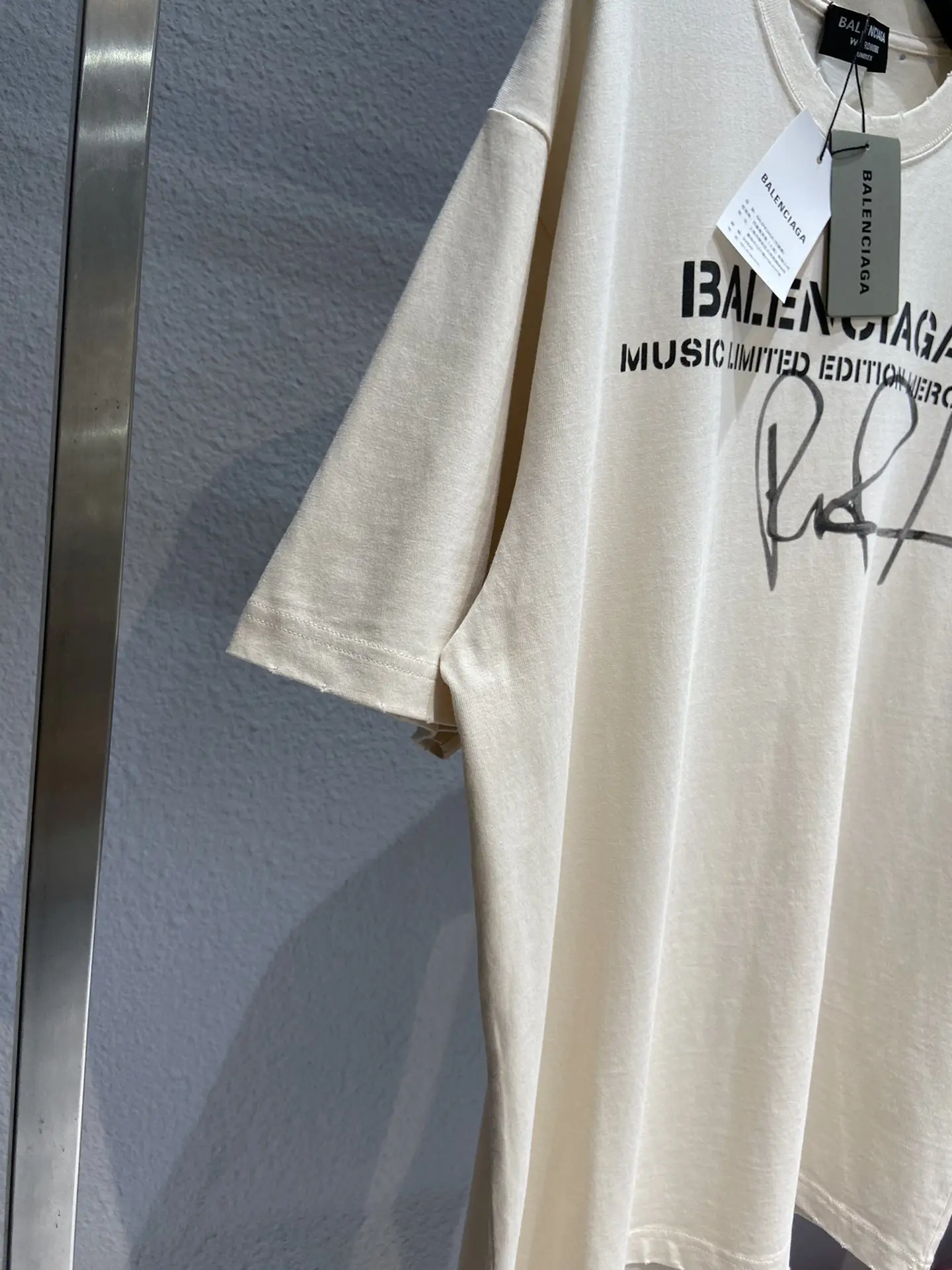 Balenciaga Paris Music Edition T-Shirt Beige - Image 9