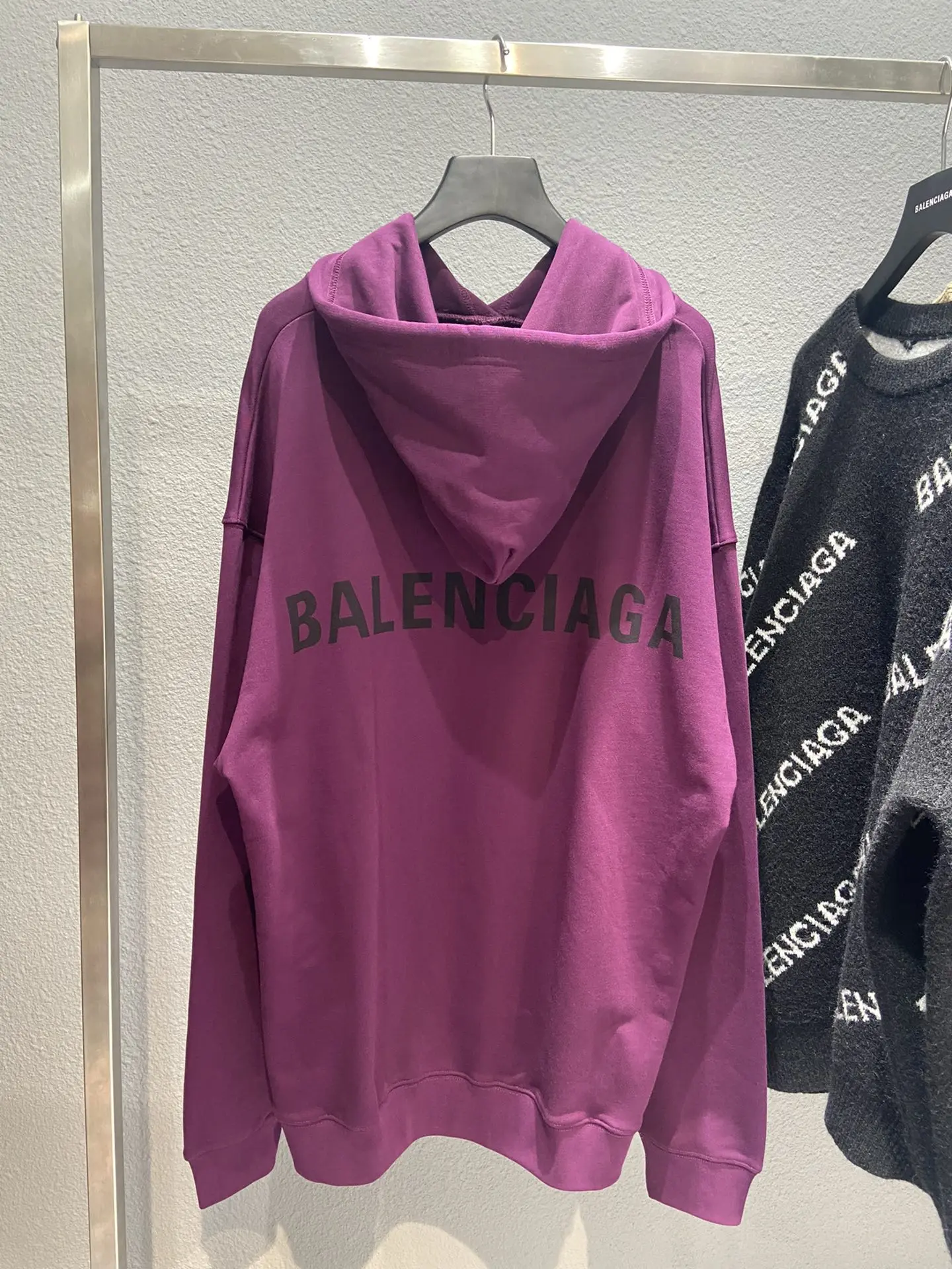 Balenciaga Classic Hoodie, Purple, Loose Fit - Image 4