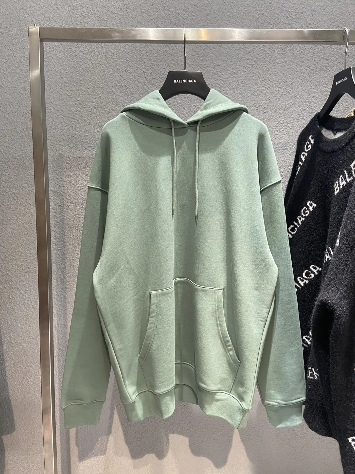 Balenciaga Classic Hoodie, Fog Green - Image 3
