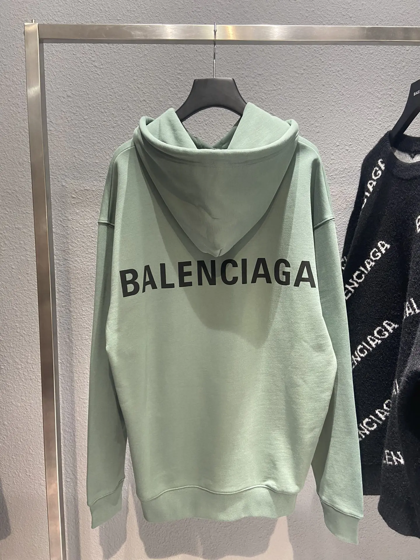 Balenciaga Classic Hoodie, Fog Green - Image 4