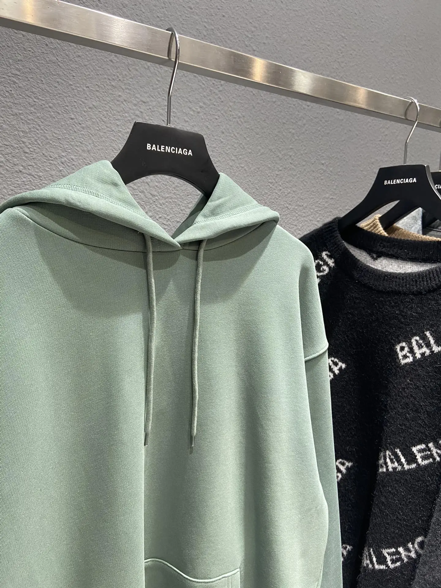 Balenciaga Classic Hoodie, Fog Green - Image 8
