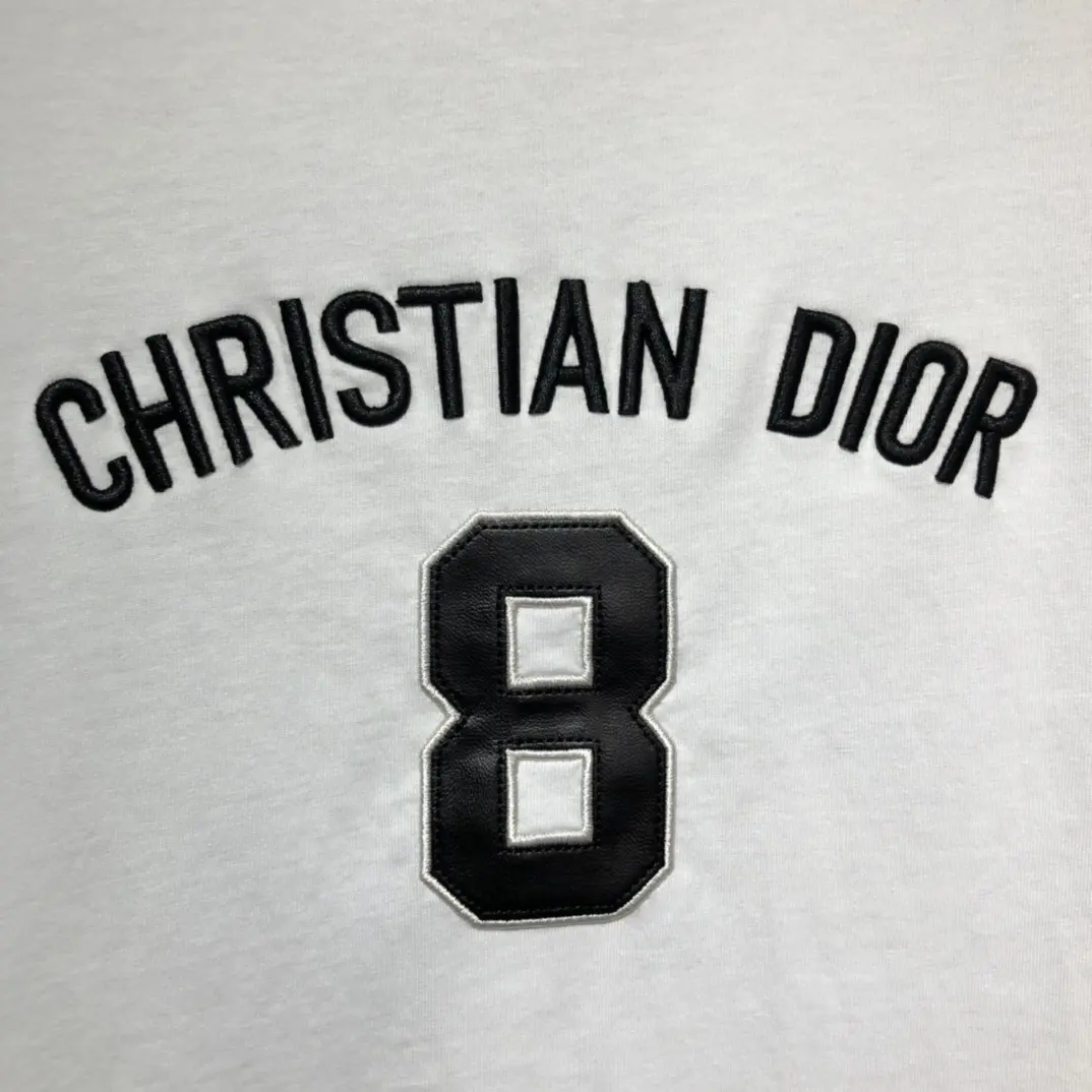 Christian Dior Lucky 8 Embroidered T-Shirt White - Image 6