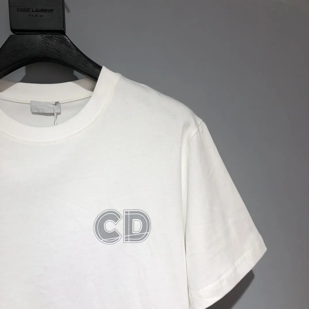 Dior CD Logo Print T-Shirt White Basic - Image 5