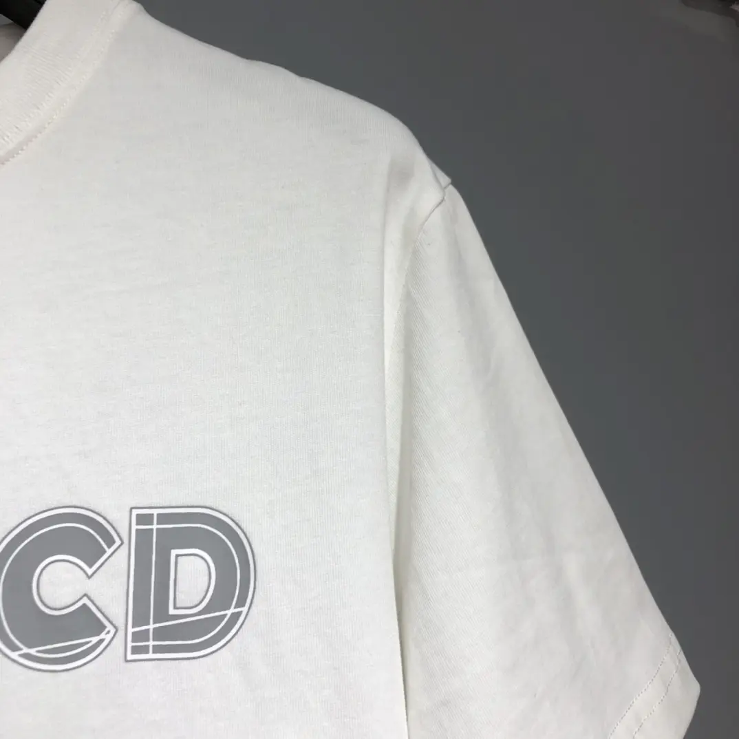 Dior CD Logo Print T-Shirt White Basic - Image 7