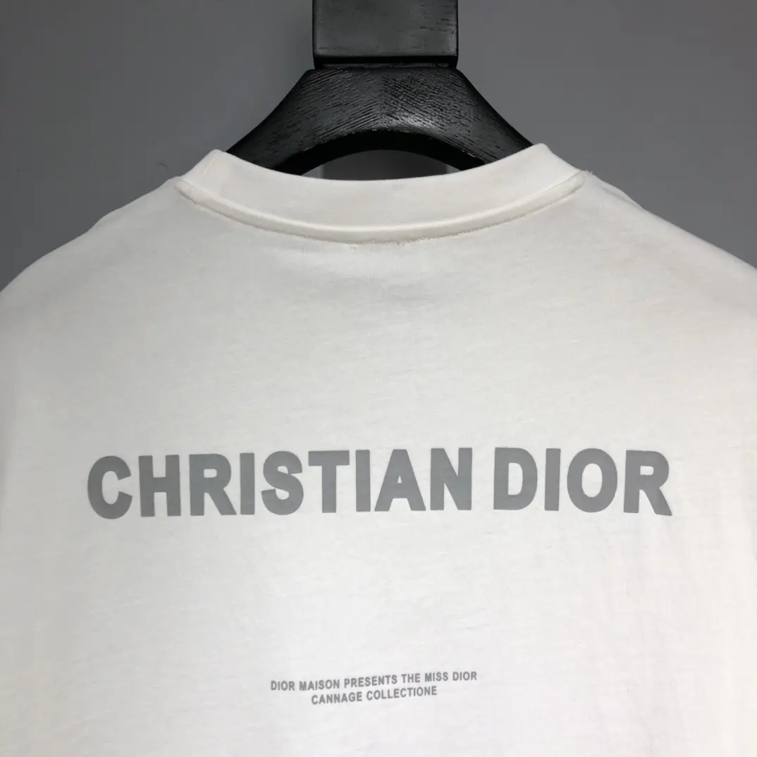 Dior CD Logo Print T-Shirt White Basic - Image 9