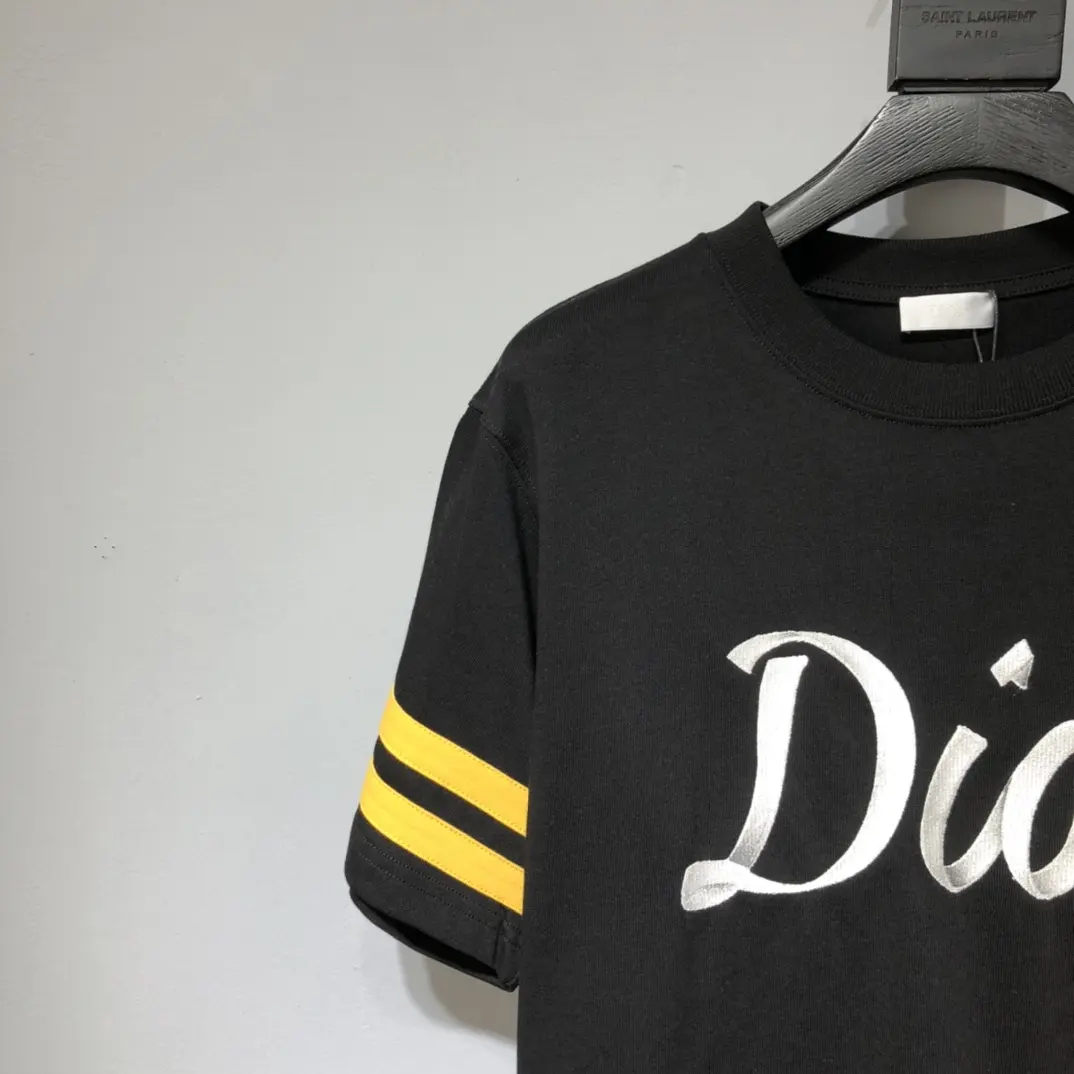 Dior CD2022SS Embroidered Logo T-Shirt Black - Image 5