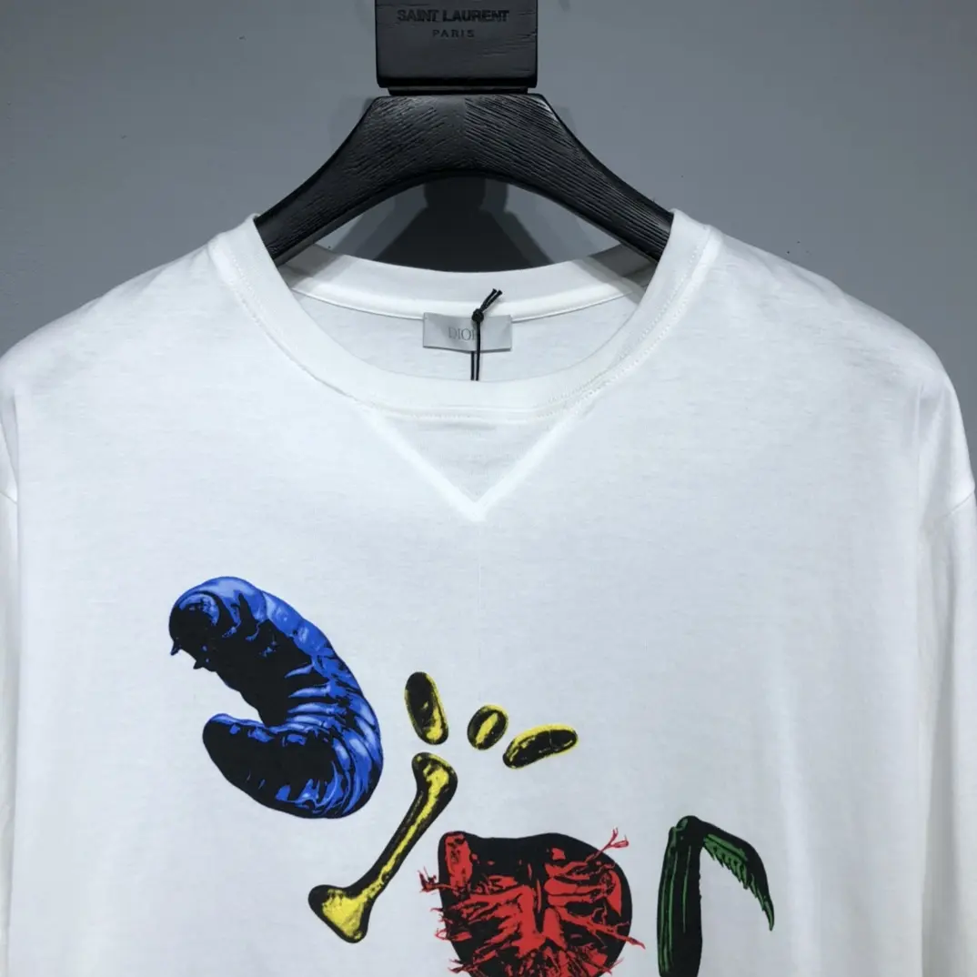 Dior CD Abstract Logo T-Shirt White Short Sleeve - Image 4