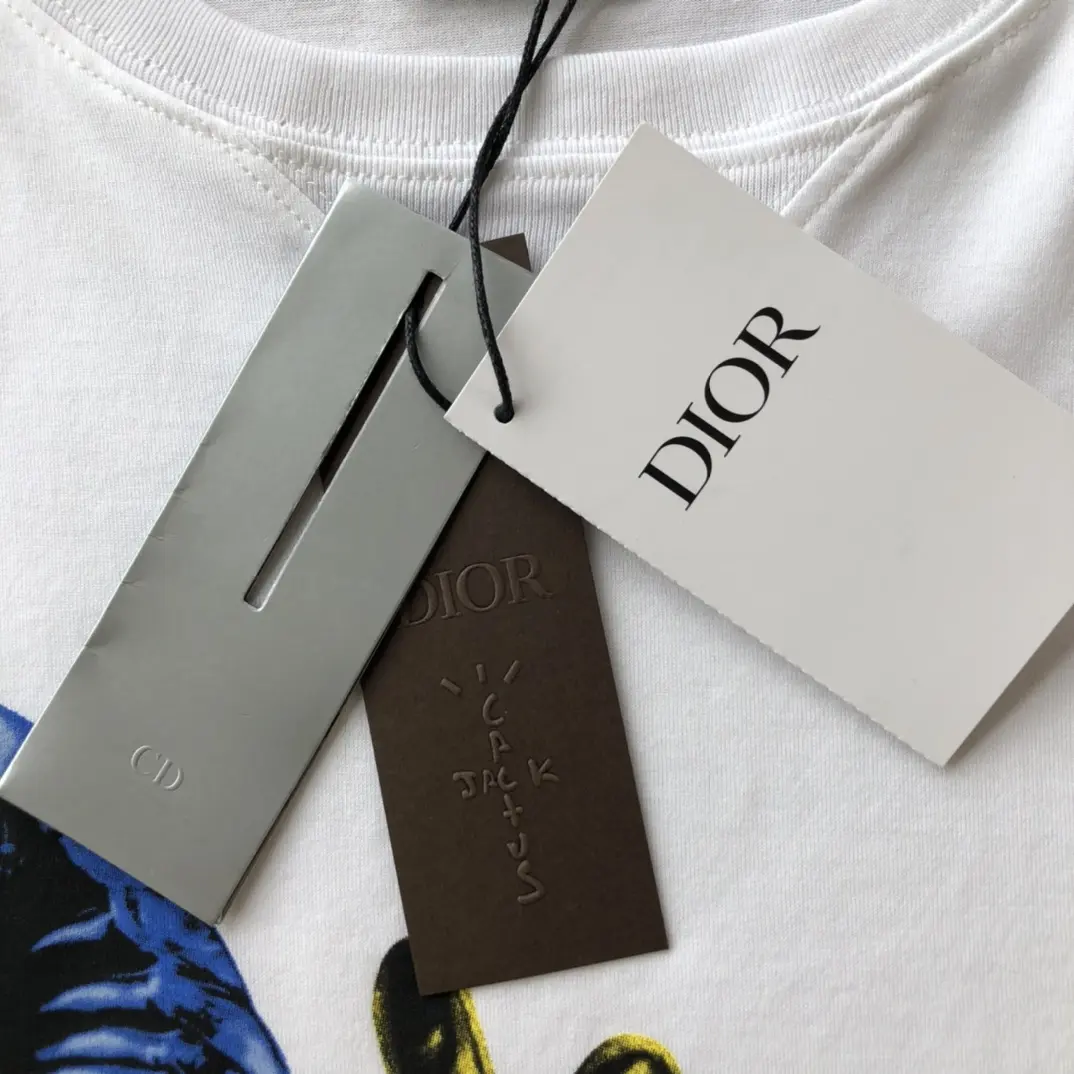 Dior CD Abstract Logo T-Shirt White Short Sleeve - Image 5