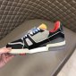 Replica Louis Vuitton Sneaker Trainer in Gray with Red