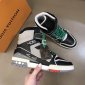 Replica Louis Vuitton Sneaker Trainer in Gray with Green