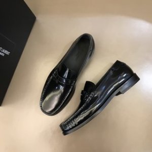 YSL Dress Shoe Teddy Penny in Black Leather 