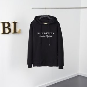 Burberry Embroidered Logo Hoodie in Black | Lyst