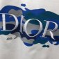 Replica Dior T-shirt in White with Blue Logo