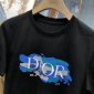 Replica Dior T-shirt in White with Blue Logo