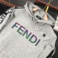 Replica Fendi Hoodie FF logo stripe suit in Gray