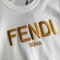 Replica Fendi Sweatshirt Floral Embroidered Logo in White