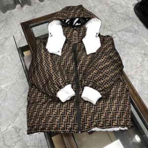 Fendi Down Jacket tech fabric in Brown 
