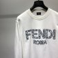 Replica Fendi Sweatshirt Floral Embroidered Logo in White