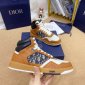 Replica DIOR - B27 High-top Sneaker Blue, Cream And Gray Smooth Calfskin With Beige And Black Oblique Jacquard